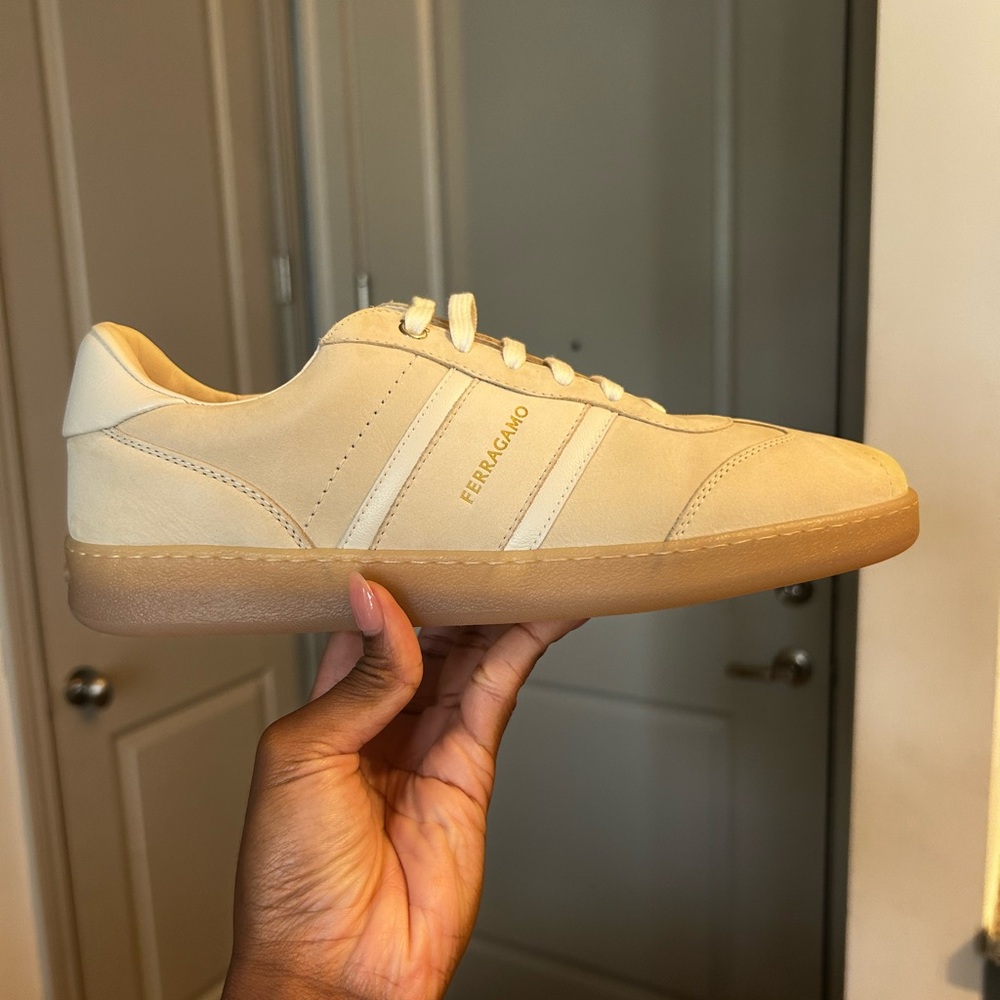 Ferragamo Cream Sneakers
